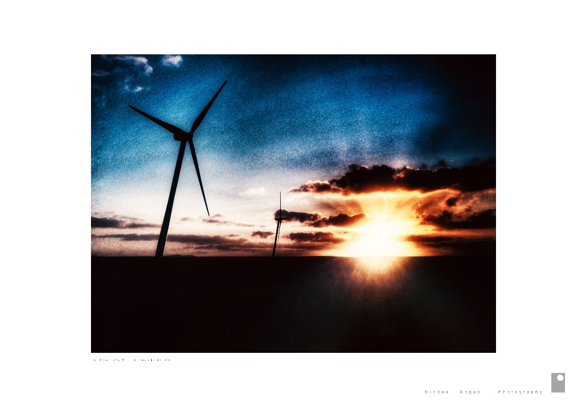 Wind Power: Sunset South of Thurso Scotland