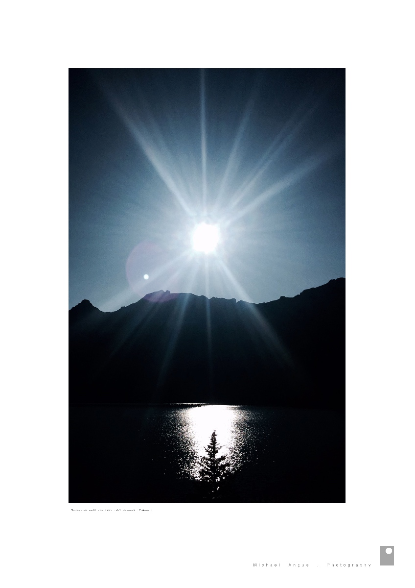 Sunset on Lake and Tree - The Rockies (Canada)